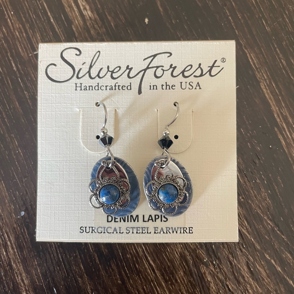 Blue and silver earrings